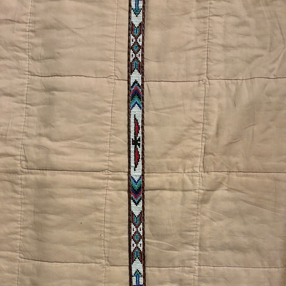 Beaded leather Patterned Belt